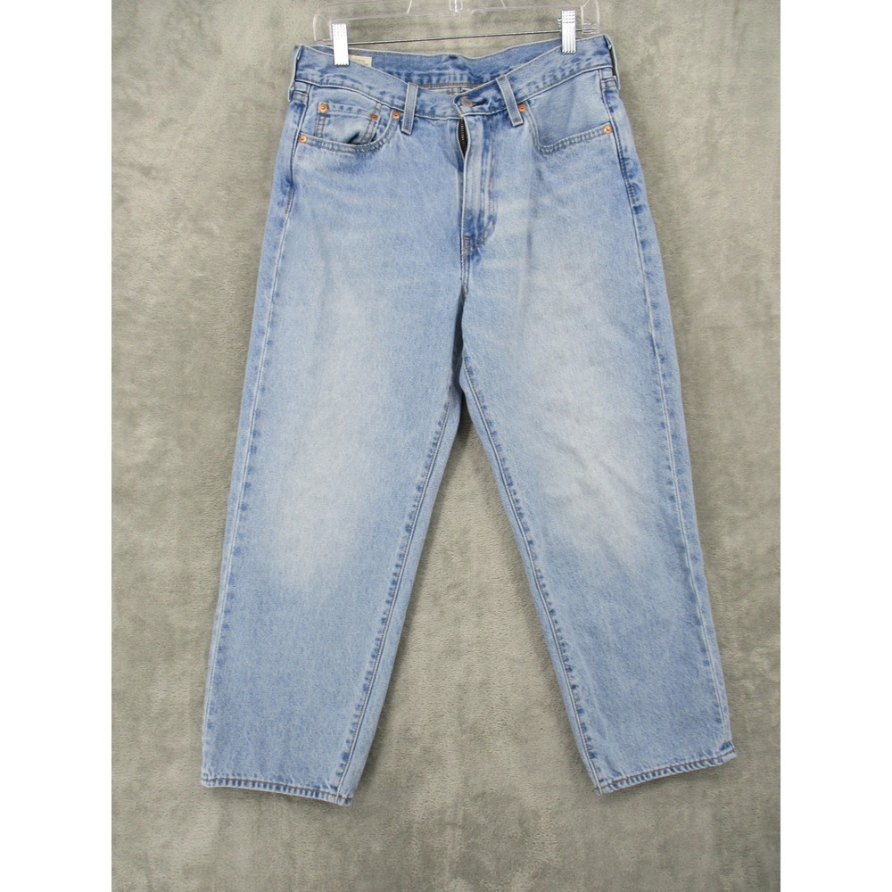 Levis Jeans Womens 30 Stay Loose Light Wash High Rise Premium Denim‎ Big E Hemp